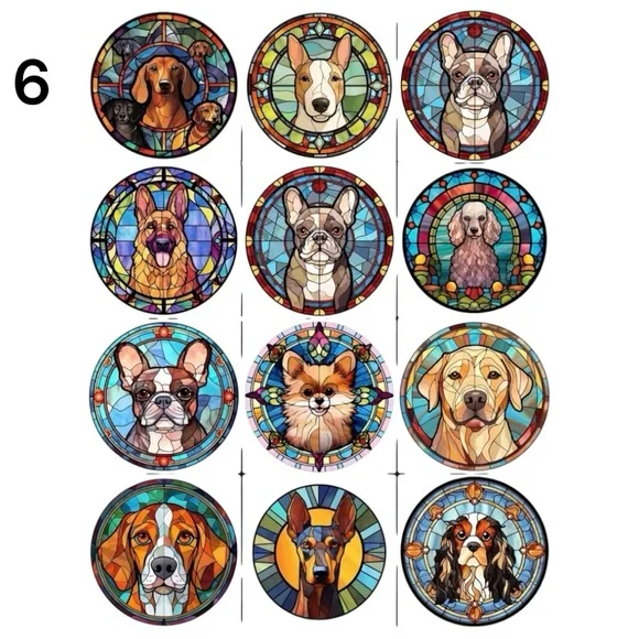 Dog keychains. Personalized stain glass look made of 2” wood made to order - Picture 10 of 15